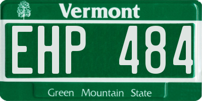 VT license plate EHP484