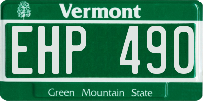 VT license plate EHP490