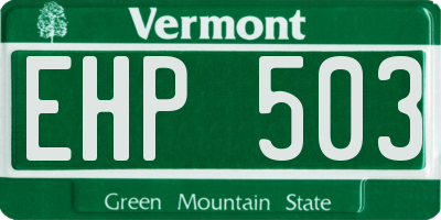 VT license plate EHP503