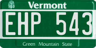 VT license plate EHP543
