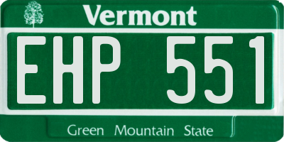 VT license plate EHP551