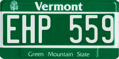 VT license plate EHP559