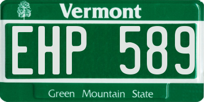 VT license plate EHP589