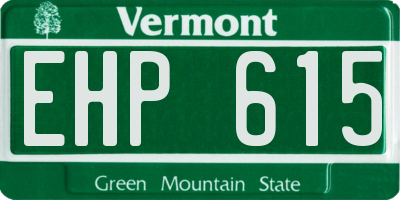 VT license plate EHP615
