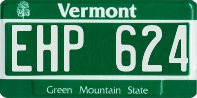 VT license plate EHP624
