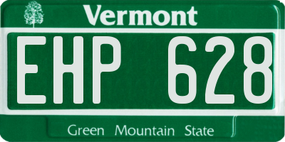 VT license plate EHP628