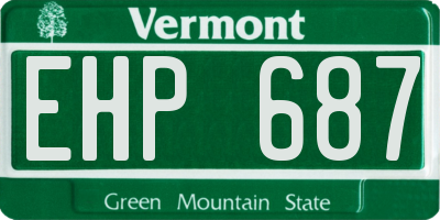 VT license plate EHP687