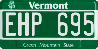 VT license plate EHP695
