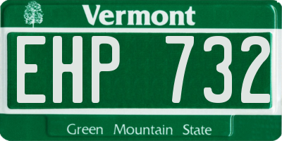 VT license plate EHP732