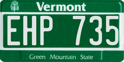 VT license plate EHP735