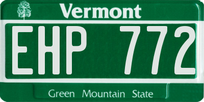 VT license plate EHP772