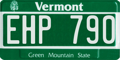VT license plate EHP790