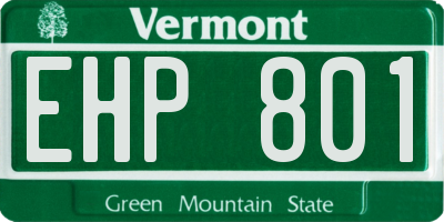 VT license plate EHP801