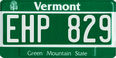 VT license plate EHP829
