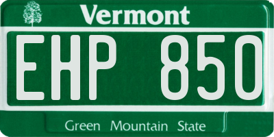 VT license plate EHP850