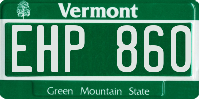 VT license plate EHP860