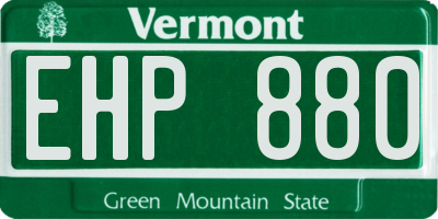 VT license plate EHP880