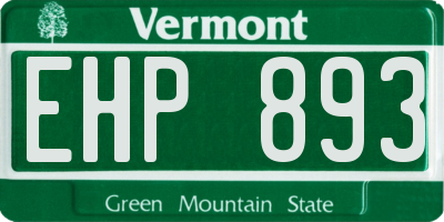 VT license plate EHP893