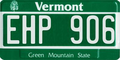 VT license plate EHP906