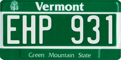 VT license plate EHP931