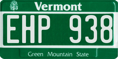VT license plate EHP938