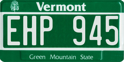 VT license plate EHP945