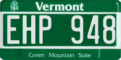 VT license plate EHP948