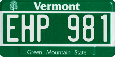 VT license plate EHP981