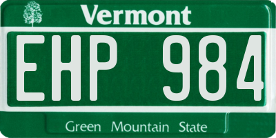 VT license plate EHP984