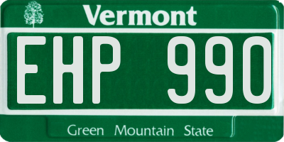 VT license plate EHP990
