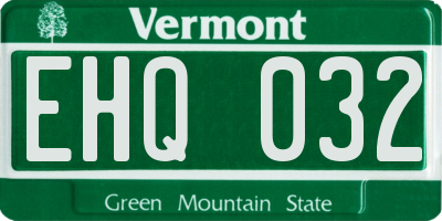 VT license plate EHQ032