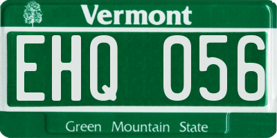 VT license plate EHQ056