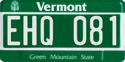VT license plate EHQ081
