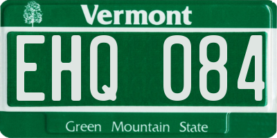 VT license plate EHQ084