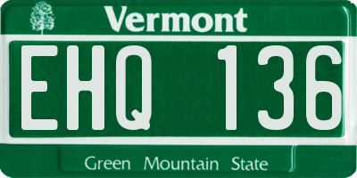 VT license plate EHQ136