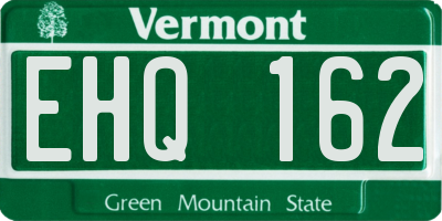 VT license plate EHQ162
