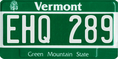 VT license plate EHQ289