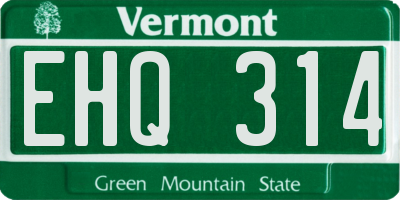 VT license plate EHQ314