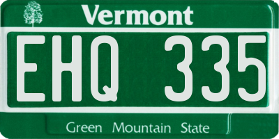 VT license plate EHQ335