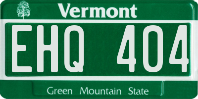 VT license plate EHQ404