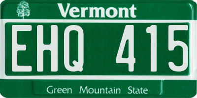 VT license plate EHQ415