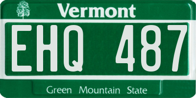VT license plate EHQ487
