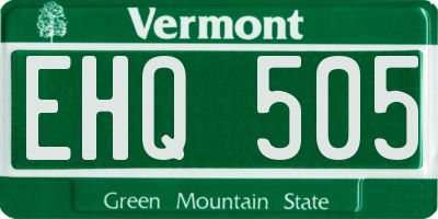 VT license plate EHQ505