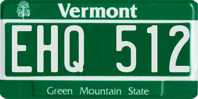 VT license plate EHQ512