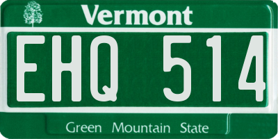VT license plate EHQ514
