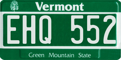 VT license plate EHQ552
