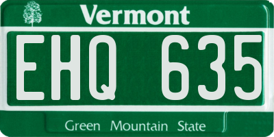 VT license plate EHQ635