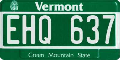 VT license plate EHQ637