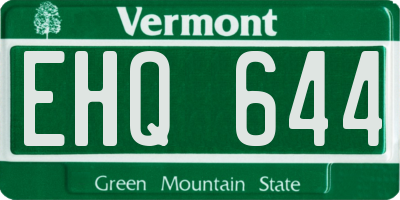 VT license plate EHQ644