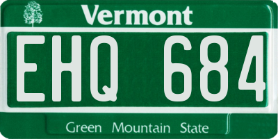 VT license plate EHQ684